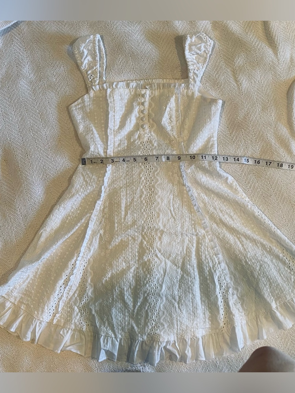 New White Eyelet Ruffle Sundress - Picture 8 of 10
